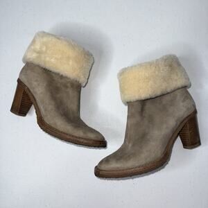 Gabriela Hearst Women’s Leather Suede Sherpa Lined Bootie Heel Size 6.5-7